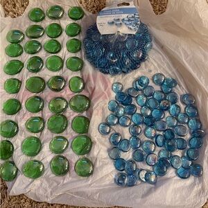 NWOT/NWT Blue and Green Decorative Glass Gems